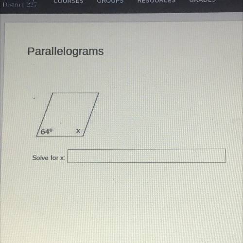 Parallelograms
64• x solve for x