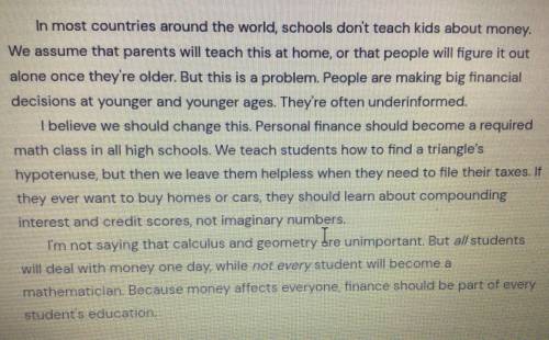 The author of this passage most likely believes that school...

A=should only allow students to ta
