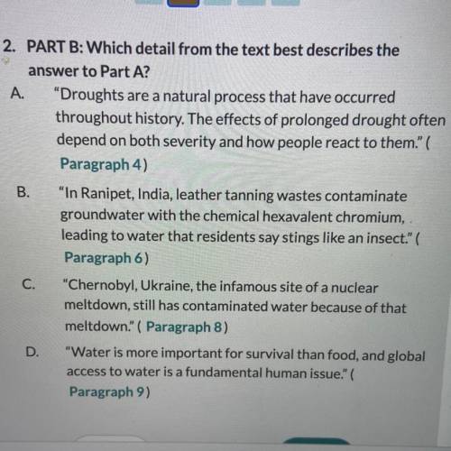 Which detail from the text best describes the answer to part A?