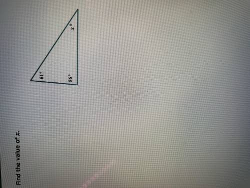 Find the value of x in the following triangle