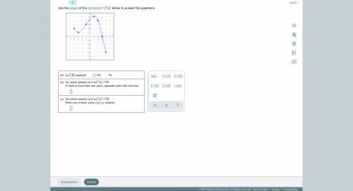 Use the graph of the function =yfx below to answer the questions.

Is f4 positive?
For which value