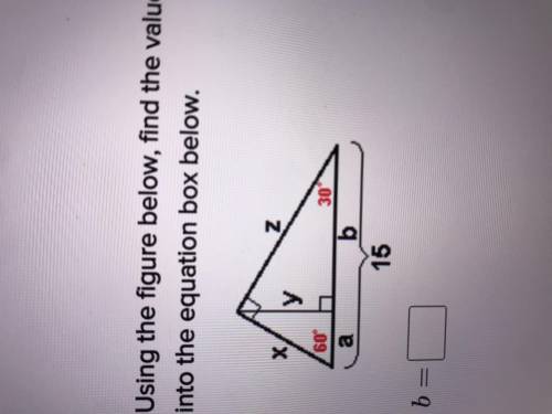 Using the figure below, find the value of b. Enter your answer as a simpl