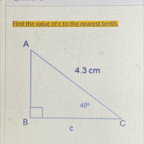 Find the value of c to the nearest tenth