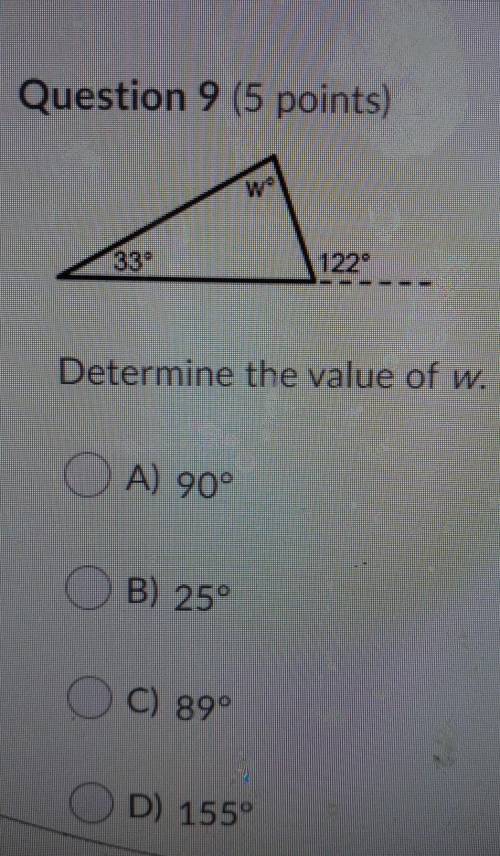 Determine the value of w