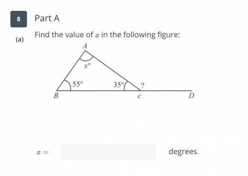 Find the value of X in the following figure.