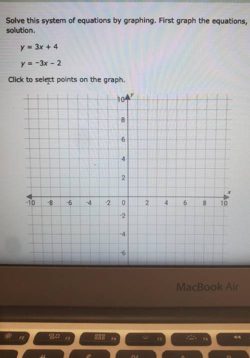 Solve this system for equations by graphing. First graph the equations, and then type the solution.