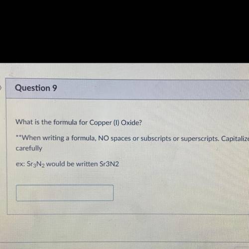 What is the formula for Copper (1) Oxide