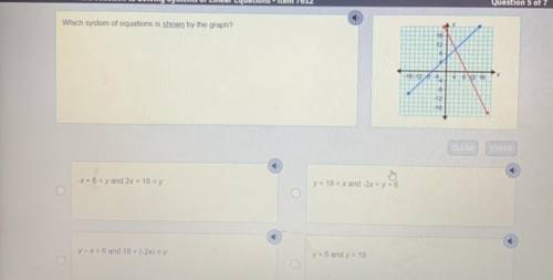 PLEASE HELP ME which system of equations is shown by the graph