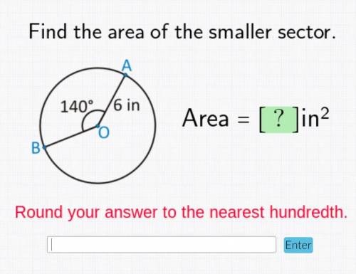Find the area of the smaller sector