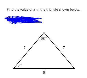 Find the value of x for the triangle