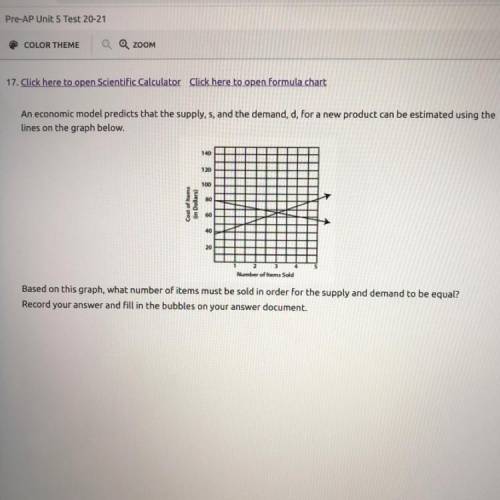 An economic model predicts that the supply, s, and the demand, d, for a new product can be estimate