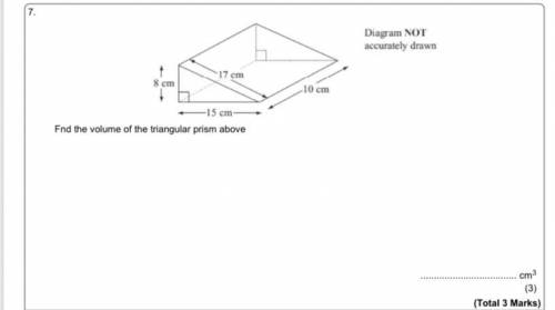 Fnd the volume of the triangular prism above