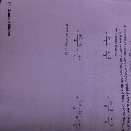 What should the first step be to solve these equations please explain your answer for each question