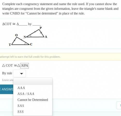 Please find the rule on how the triangles are congruent.