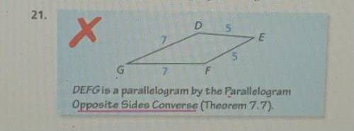 Describe the correct error in identifying a parallelogram. Please