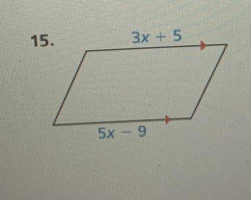 Find the value of x that makes the quadrilateral a parallelogram. Please