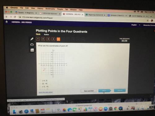 What are the coordinates of point A?