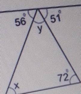 Find the measure of angle x in the figure below: 350 470 730 78°