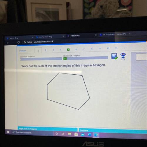 Work out the sum of the interior angles of this irregular hexagon.
Does anyone know ?