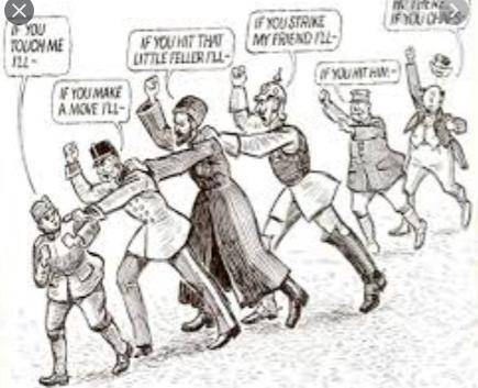 What does this cartoon describe in World War 1?