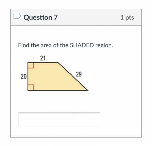 Find the area of the SHADED region.