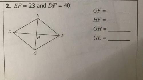 2. EF = 23 and DF = 40