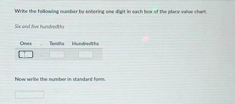 Write the following number by entering one digit in each box