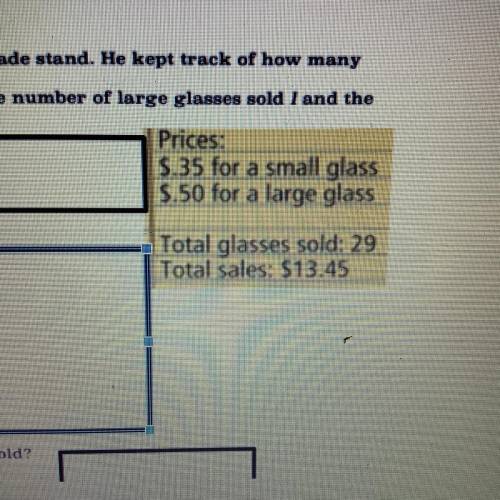 On a hot summer day, jay set up a lemonade stand. he kept track of how many glasses he sold on his