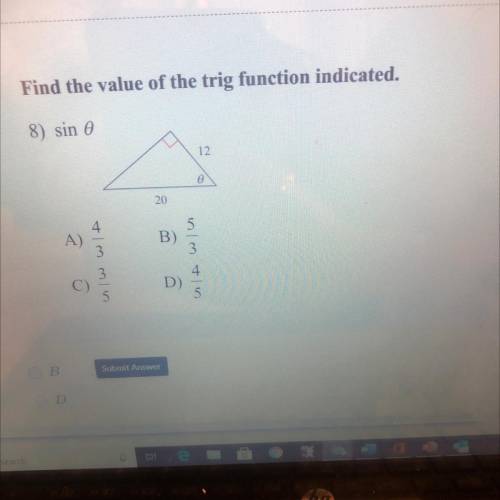 Find the value of the trig functions indicated