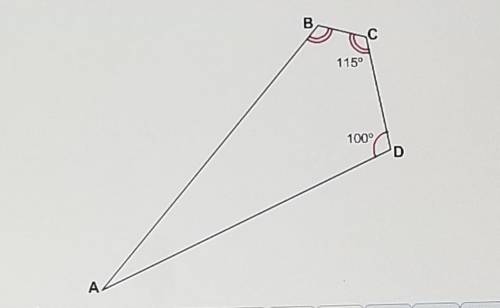 What is the measure of <A in this quadrilateral
