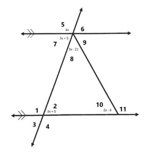 You get 100 points for this answer
What are all 11 of the angles's measures?
