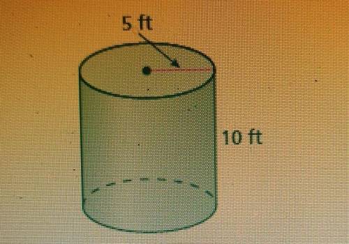 Find the volume of the cylinder. Round your answer to the nearest tenth.

The volume of the cylind