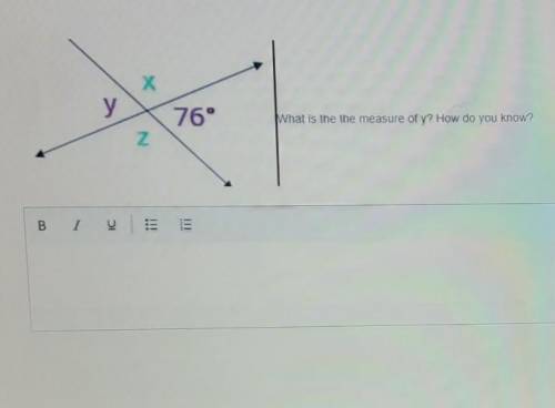 What is the measure of y? how do you know? pls explain