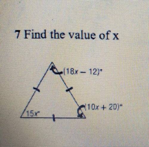 ASAP Find the value of X