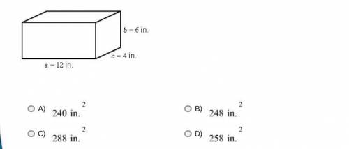 A formula for finding SA, the surface area of a rectangular prism, is

SA = 2(ab + ac + bc), where