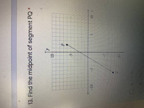 Find the midpoint of segment PQ