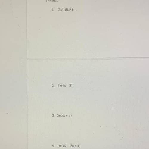 Help me solve 1-4 please and show work