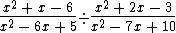 The quotient of (pic) has _____ in the numerator and ______ in the denominator.
