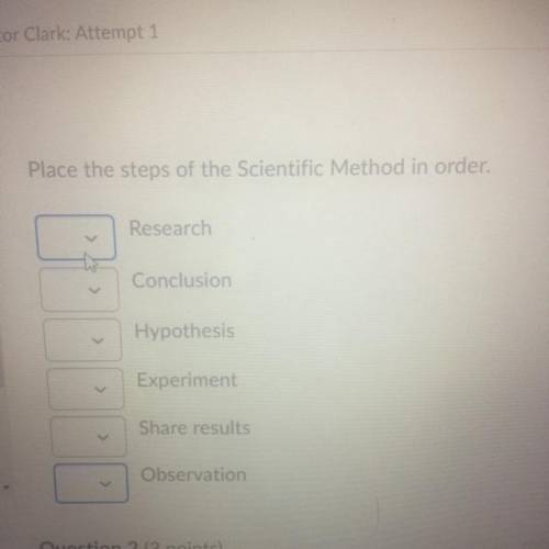 HELP PLEASE Place the steps of the Scientific Method in order.