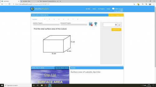 Find the total surface area for this cuboid