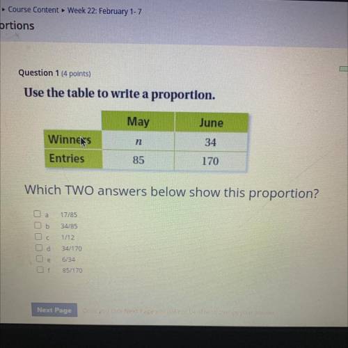 Which TWO answers below show this proportion?