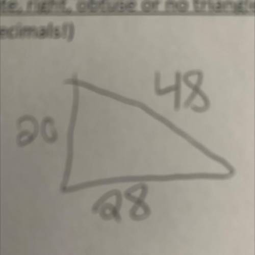 Is this acute obtuse or no triangle