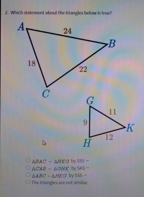 Which statement about the triangles below is true?