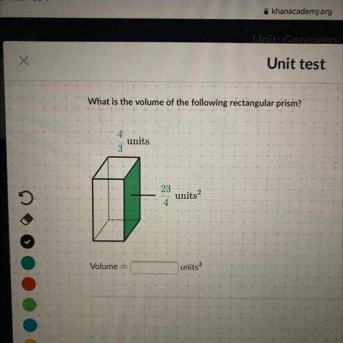 What is the volume of the following rectangle prism? Plz help