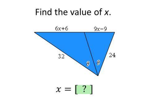 Find the value of x in this similar triangle