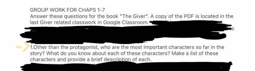 PLEASE SOMEONE DO THIS It’s based on a book called “ the giver” and also based on chapter 1-7.