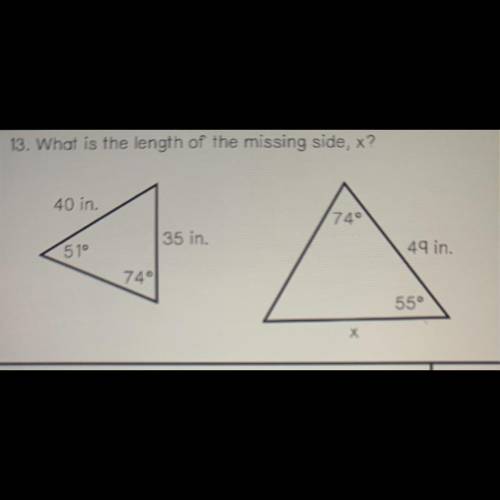13. What is the length of the missing side, x?