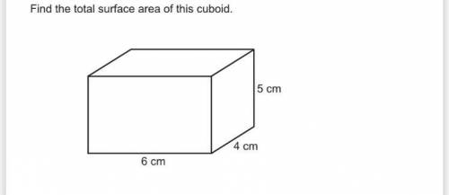 Find the total surface area of this cubiod