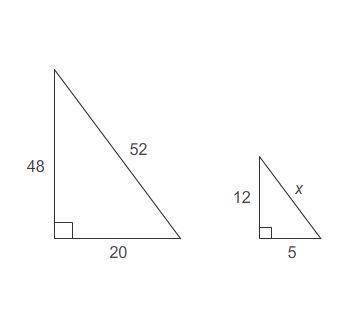 The triangles are similar.
What is the value of x?