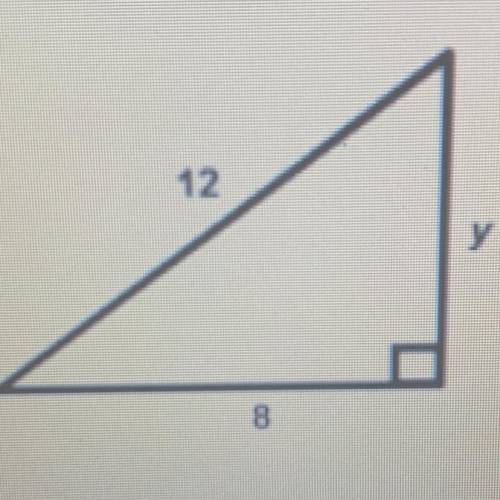 Solve for y in the figure below
12 y 8